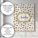 Personalised Name Cute Mixed Breed Dog Custom  Modern Room Accent Elegant Feature Canvas Wall Art Print Decor Picture Ready to Hang
