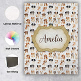 Personalised Name Cute Mixed Breed Dog Custom  Modern Room Accent Elegant Feature Canvas Wall Art Print Decor Picture Ready to Hang