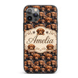 Realistic Golden Brown Puppy Dogs Printed Design Custom Name Protective Phone Case Mobile Cover Durable Everyday Smartphone Shock Resistant