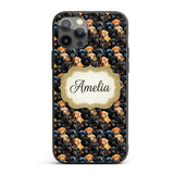 Black and Golden Labrador Puppies Packed Seamless Custom Name Protective Phone Case Mobile Cover Durable Everyday Smartphone Shock Resistant