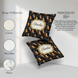 Custom Name Black Golden Labrador Puppies Packed Seamless Custom Square Filled Cushion Throw Pillow Sofa Bed Home Decor Zip Washable UK Made