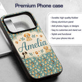 Cute Cartoon Puppy Dogs with Decorative Design Custom Name Protective Phone Case Mobile Cover Durable Everyday Smartphone Shock Resistant