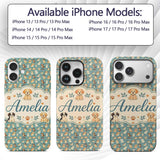 Cute Cartoon Puppy Dogs with Decorative Design Custom Name Protective Phone Case Mobile Cover Durable Everyday Smartphone Shock Resistant