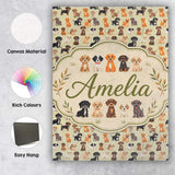 Personalised Name Cute Mixed Breed Puppy Custom  Unique Gift Idea Elegant Feature Canvas Wall Art Print Decor Picture Ready to Hang