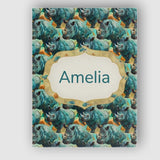 Personalised Name Geometric Rhino Animals Custom  Unique Gift Idea Elegant Feature Canvas Wall Art Print Decor Picture Ready to Hang