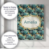 Personalised Name Geometric Rhino Animals Custom  Unique Gift Idea Elegant Feature Canvas Wall Art Print Decor Picture Ready to Hang