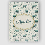 Personalised Name Cute Rhino with Minimal Custom  Unique Gift Idea Elegant Feature Canvas Wall Art Print Decor Picture Ready to Hang