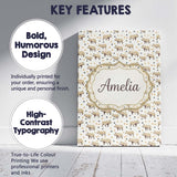 Personalised Name Simple Beige Rhino with Custom  Unique Gift Idea Elegant Feature Canvas Wall Art Print Decor Picture Ready to Hang