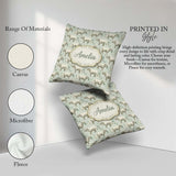 Custom Name Elegant Beige Rhino with Botanical Elements Seamless Square Filled Cushion Throw Pillow Sofa Bed Home Decor Zip Washable UK Made
