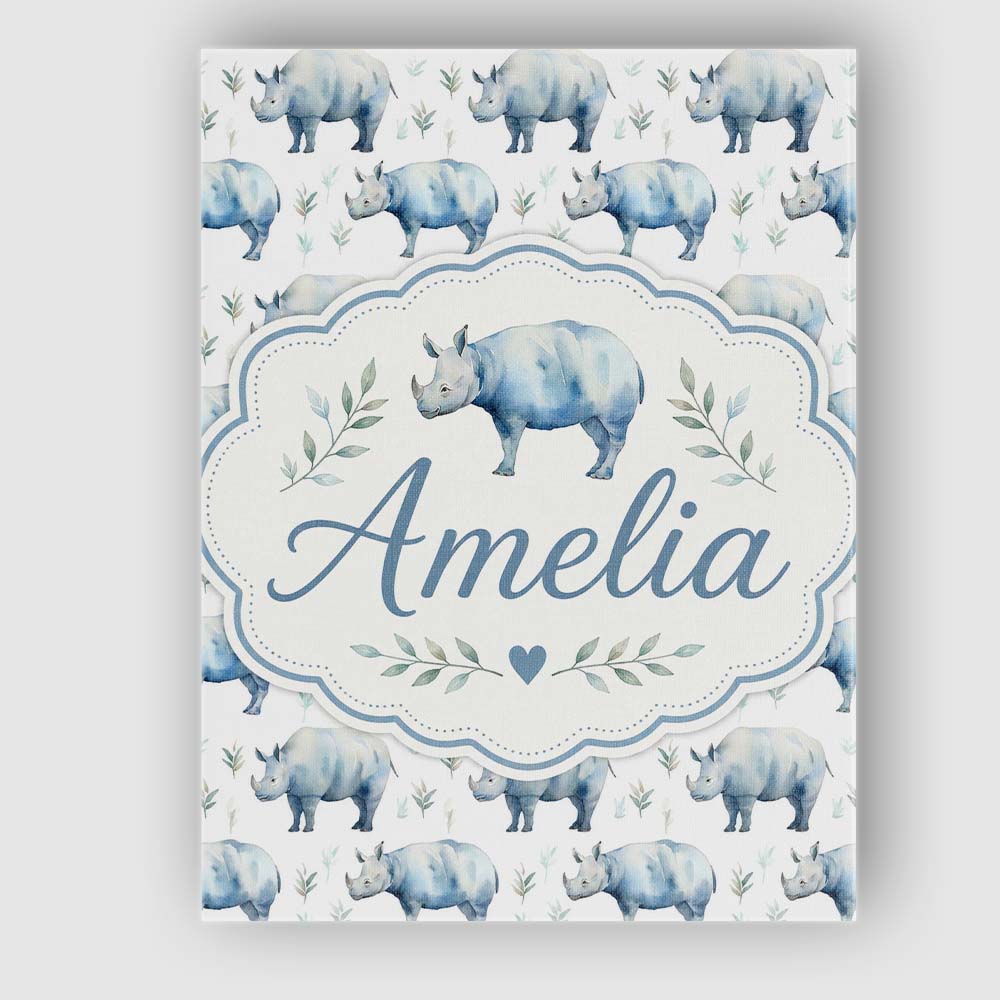 Personalised Name Soft Blue Watercolor Custom  Modern Room Accent Elegant Feature Canvas Wall Art Print Decor Picture Ready to Hang