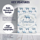 Personalised Name Soft Blue Watercolor Custom  Modern Room Accent Elegant Feature Canvas Wall Art Print Decor Picture Ready to Hang