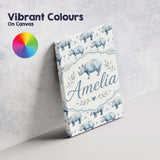 Personalised Name Soft Blue Watercolor Custom  Modern Room Accent Elegant Feature Canvas Wall Art Print Decor Picture Ready to Hang
