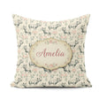 Custom Name Classic Rhino Sketch with Rose Details Seamless Name Square Filled Cushion Throw Pillow Sofa Bed Home Decor Zip Washable UK Made