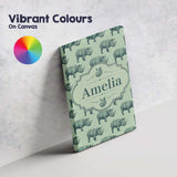 Personalised Name Detailed Engraved Rhino Custom  Unique Gift Idea Elegant Feature Canvas Wall Art Print Decor Picture Ready to Hang