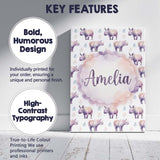 Personalised Name Pastel Purple Watercolor Custom  Unique Gift Idea Elegant Feature Canvas Wall Art Print Decor Picture Ready to Hang