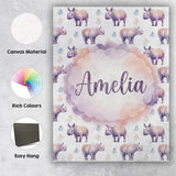 Personalised Name Pastel Purple Watercolor Custom  Unique Gift Idea Elegant Feature Canvas Wall Art Print Decor Picture Ready to Hang