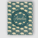 Personalised Name Minimal Beige Rhino Custom Modern Room Accent Creative Decorator Style Canvas Wall Art Print Decor Picture Ready to Hang