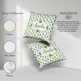 Custom Name Green Houseplants in Pots Seamless Pattern Name Cute Square Filled Cushion Throw Pillow Sofa Bed Home Decor Zip Washable UK Made