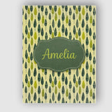 Personalised Name Simple Leaf Motif in Custom  Modern Room Accent Elegant Feature Canvas Wall Art Print Decor Picture Ready to Hang