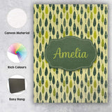 Personalised Name Simple Leaf Motif in Custom  Modern Room Accent Elegant Feature Canvas Wall Art Print Decor Picture Ready to Hang