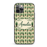 Modern Potted Plants with Style Seamless Pattern Custom Name Protective Phone Case Mobile Cover Durable Everyday Smartphone Shock Resistant