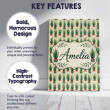 Personalised Name Modern Potted Plants with Custom  Bespoke Interior Contemporary Canvas Wall Art Print Decor Picture Ready to Hang