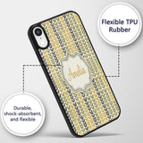 Minimal Leaf Pattern in Green and Mustard Tones Custom Name Protective Phone Case Mobile Cover Durable Everyday Smartphone Shock Resistant