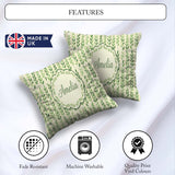 Custom Name Flowing Abstract Leaves with Dotted Accents Seamless Square Filled Cushion Throw Pillow Sofa Bed Home Decor Zip Washable UK Made