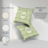 Custom Name Flowing Abstract Leaves with Dotted Accents Seamless Square Filled Cushion Throw Pillow Sofa Bed Home Decor Zip Washable UK Made