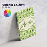 Personalised Name Layered Watercolor Green Custom  Unique Gift Idea Elegant Feature Canvas Wall Art Print Decor Picture Ready to Hang