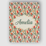 Personalised Name Elegant Red Floral Vines Custom  Bespoke Contemporary Statement Canvas Wall Art Print Decor Picture Ready to Hang
