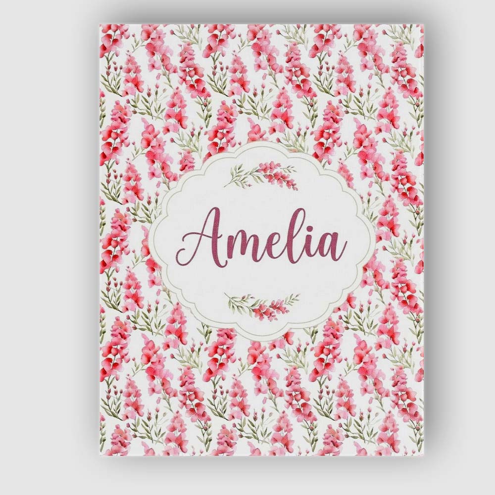 Personalised Name Delicate Pink Watercolor Custom  Unique Gift Idea Elegant Feature Canvas Wall Art Print Decor Picture Ready to Hang
