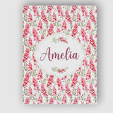 Personalised Name Delicate Pink Watercolor Custom  Unique Gift Idea Elegant Feature Canvas Wall Art Print Decor Picture Ready to Hang