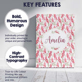 Personalised Name Delicate Pink Watercolor Custom  Unique Gift Idea Elegant Feature Canvas Wall Art Print Decor Picture Ready to Hang