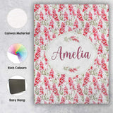 Personalised Name Delicate Pink Watercolor Custom  Unique Gift Idea Elegant Feature Canvas Wall Art Print Decor Picture Ready to Hang