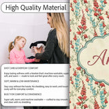 Vintage Red and Blue Floral Vines on Beige Background Seamless  Personalised Custom Name Super Soft Fleece Blanket Bed Sofa Throw