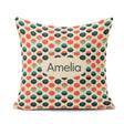 Custom Name Geometric Umbrella Pattern in and Teal Seamless Name Square Filled Cushion Throw Pillow Sofa Bed Home Decor Zip Washable UK Made