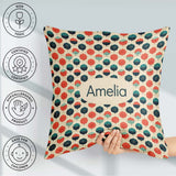 Custom Name Geometric Umbrella Pattern in and Teal Seamless Name Square Filled Cushion Throw Pillow Sofa Bed Home Decor Zip Washable UK Made
