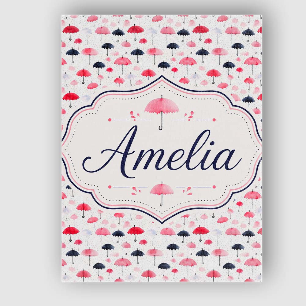 Personalised Name Cute Pink and Black Custom Modern Room Accent Creative Decorator Style Canvas Wall Art Print Decor Picture Ready to Hang