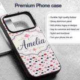 Cute Pink and Black Umbrellas on Printed Design Custom Name Protective Phone Case Mobile Cover Durable Everyday Smartphone Shock Resistant