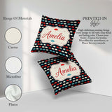 Custom Name Umbrella Rows on Dark Polka Background Seamless Name Square Filled Cushion Throw Pillow Sofa Bed Home Decor Zip Washable UK Made