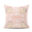 Custom Name Cute Pegasus Unicorn Cartoon Animal Pattern Decor Square Filled Cushion Throw Pillow Sofa Bed Home Decor Zip Washable UK Made