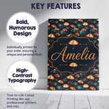 Personalised Name Moody Dark Umbrella Crowd Custom  Bespoke Interior Contemporary Canvas Wall Art Print Decor Picture Ready to Hang