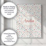 Personalised Name Delicate Pastel Mini Custom  Modern Room Accent Elegant Feature Canvas Wall Art Print Decor Picture Ready to Hang