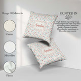 Custom Name Delicate Mini Umbrellas on Light Background Seamless Square Filled Cushion Throw Pillow Sofa Bed Home Decor Zip Washable UK Made