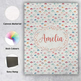 Personalised Name Delicate Pastel Mini Custom  Modern Room Accent Elegant Feature Canvas Wall Art Print Decor Picture Ready to Hang