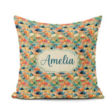 Custom Name Painterly Umbrella with Soft Blended Colors Seamless Square Filled Cushion Throw Pillow Sofa Bed Home Decor Zip Washable UK Made