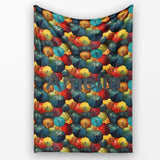 Vibrant Multicolor Umbrella Cluster with Deep Tones Seamless  Personalised Custom Name Super Soft Fleece Blanket Bed Sofa Throw