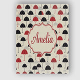 Personalised Name Bold Black and Red Custom Premium Decorative Design Modern Room Accent Canvas Wall Art Print Decor Picture Ready to Hang