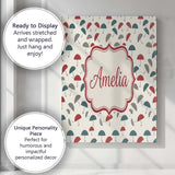 Personalised Name Soft Neutral Umbrellas Custom  Unique Gift Idea Elegant Feature Canvas Wall Art Print Decor Picture Ready to Hang